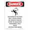 Signmission OSHA Danger Sign, 10" Height, Rigid Plastic, Hazardous Voltage, Portrait, V-2318 OS-DS-P-710-V-2318 - alternate 1